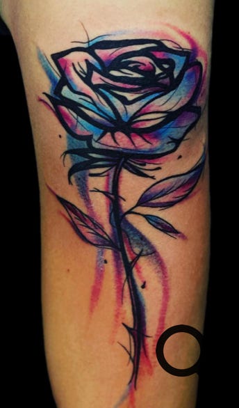 Bunte Blumen Tattoo