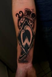 Werder Bremen Tattoo mit Raute