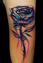 Bunte Blumen Tattoo