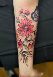 Blumen Tattoo in Farbe