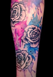 Blumen Tattoo Bunt